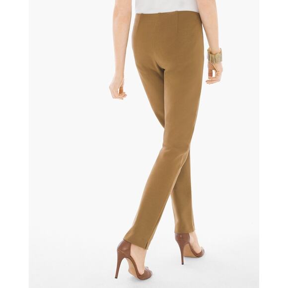Chico’s Juliet Ankle Pant Ultimate Fit Brevity Brown Ponte Knit Pant Size 2.5 - Picture 2 of 14